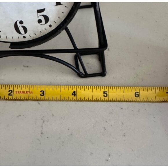 Eiffel Tower Shaped Metal Clock 11" Black Stand With White Dial - Picture 3 of 8